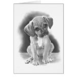 BIG-EYED PUPPY: PENCIL REALISM GREETING CARD