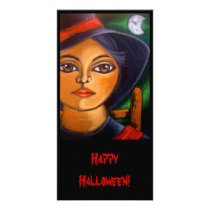 BIG EYED WITCH HALLOWEEN Card photo cards