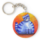 Big Fat Blue Cat - Keychain