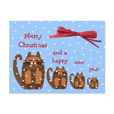 big fat cat rufus xmas snow post cards by anacletocold