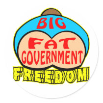 Big Fat Government Crushing Freedom Stickers