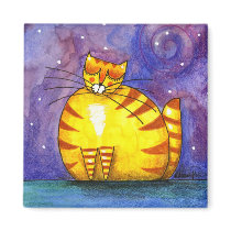 Big Fat Yellow Cat - Magnet