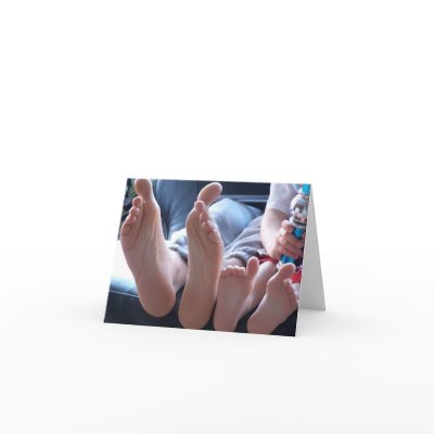 Big Feet, Little Feet - Blank Note Card by klabritz
