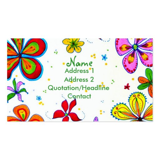 Big Flowers Art Business Card (front side)