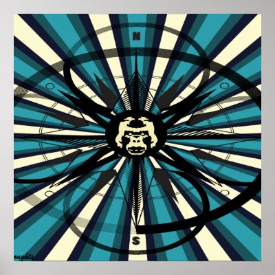 Big Foot Gorilla Compass Posters by mannysThoughts