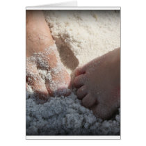 Big Foot Little Foot at the Beach Florida gulf Cards