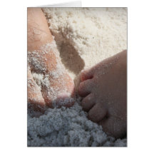 Big Foot Little Foot at the Beach Florida gulf Card