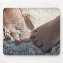 Big Foot Little Foot at the Beach Florida gulf Mousepad