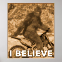 Big Foot Motocross Dirt Bike Sasquatch Funny Poste Poster
