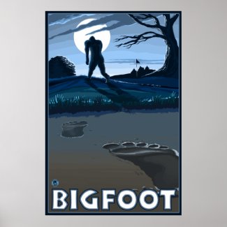 Big Foot walking through Golf Course Posters