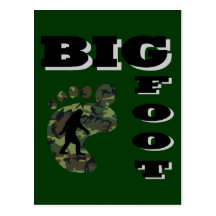 Big foot with foot logo post card