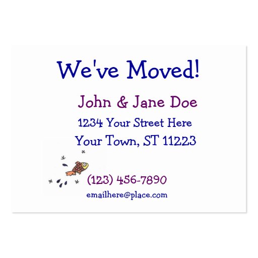Big Fun on the Bayou, We've Moved! Business Card (front side)