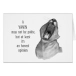 BIG GAPING YAWN: PENCIL DRAWING, LION GREETING CARD