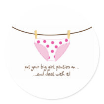 big girl round sticker