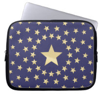 Big Golden Star circled by smaller stars Laptop Computer Sleeves