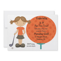 Big Golf Ball Girls Party Invitation