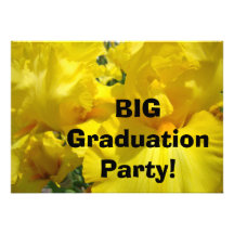 BIG Graduation Party! Inviations Iris Flowers Custom Invitations