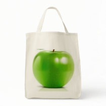 big-green-apple tote bag