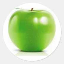 big-green-apple round sticker