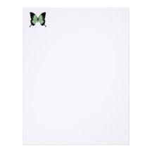 Big Green & Black Butterfly Custom Letterhead