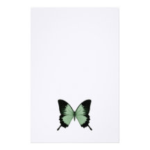 Big Green & Black Butterfly Custom Stationery