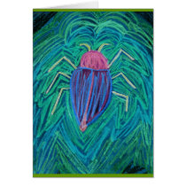 Big green Bug v Greeting Cards
