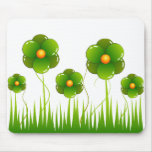Big green flowers mouse pad