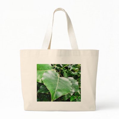 Big Green Leaves In Forrest Canvas Bags by lifesphere