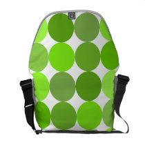 Big Green Polka Dots Messenger Bags