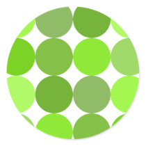 Big Green Polka Dots Round Stickers
