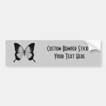 Big Grey & Black Butterfly Bumper Stickers