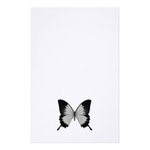 Big Grey & Black Butterfly Customized Stationery