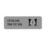 Big Grey & Black Butterfly Custom Return Address Labels