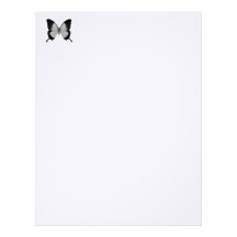 Big Grey & Black Butterfly Letterhead Template