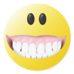 Big Gums Smiley Face Round Sticker
