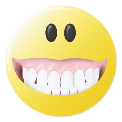 Big Gums Smiley Face Round Sticker by tshirtmonkey