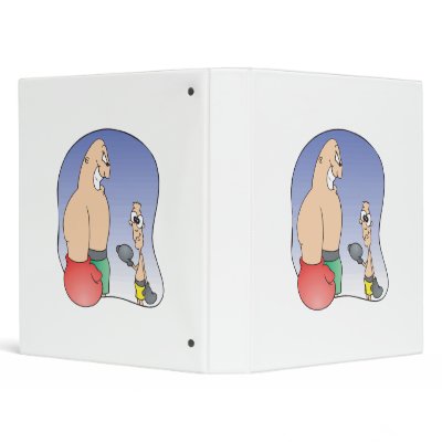 big guy vs little guy funny boxing cartoon vinyl binders by sports_shop