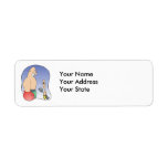 big guy vs little guy funny boxing cartoon custom return address label