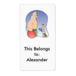 big guy vs little guy funny boxing cartoon custom shipping labels