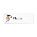 Big Head Baseball Man Custom Return Address Labels