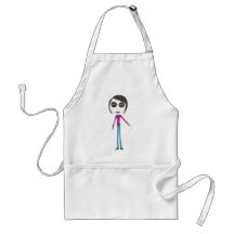 Big Head Button girl Apron
