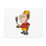 Big head player with a puck & Stick Post Cards