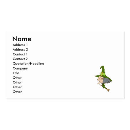 Big Head Witch Business Card Templates