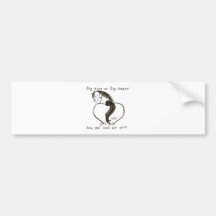 Big Heart Cartoon Horse Bumper Stickers