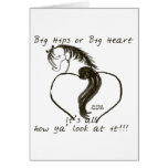 Big Heart Cartoon Horse Greeting Cards