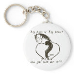 Big Heart Cartoon Horse Keychains