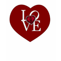 Big heart with laces and red bow t-shirts