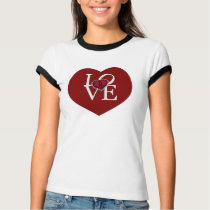 Big heart with laces and red bow t-shirts