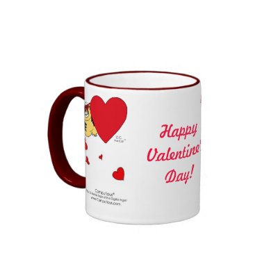 BIG HEARTED CAT Valentine Mug by Computious