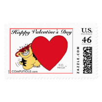 BIG-HEARTED CAT Valentine Postage postage